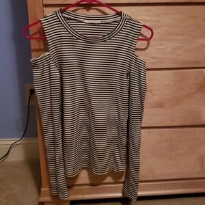 Size S Lush cold shoulder striped top